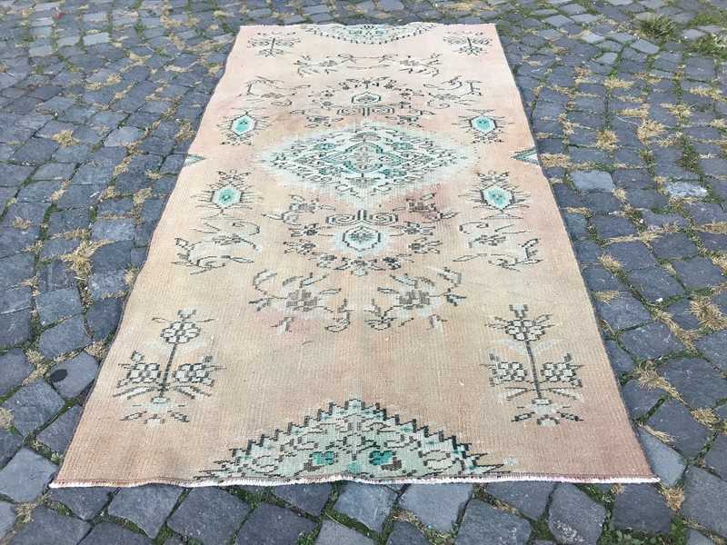 Turkish Antique rug Bohemian Area rug Oushak rug Vintage Rug Handmade Wool rug gallery