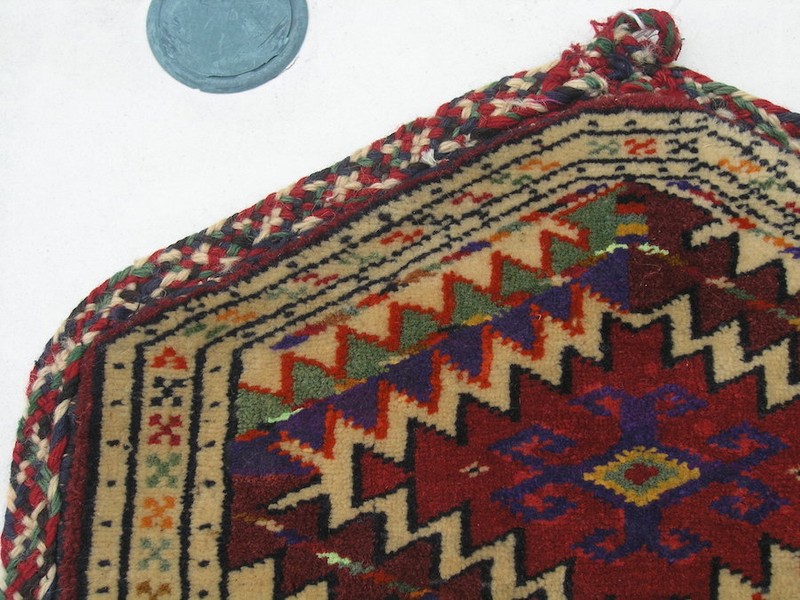 Pair Vintage Miniature Yomud Asmalyk ( Dizlyks) for Camel Procession 14x11" gallery