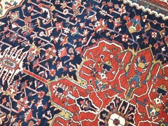Antique Navy Karajeh Rug 9’x11’3”
