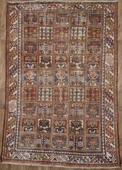 Semi-Antique Floral Wool Oriental Rug 7×10 Ft Distressed Living Room Carpet