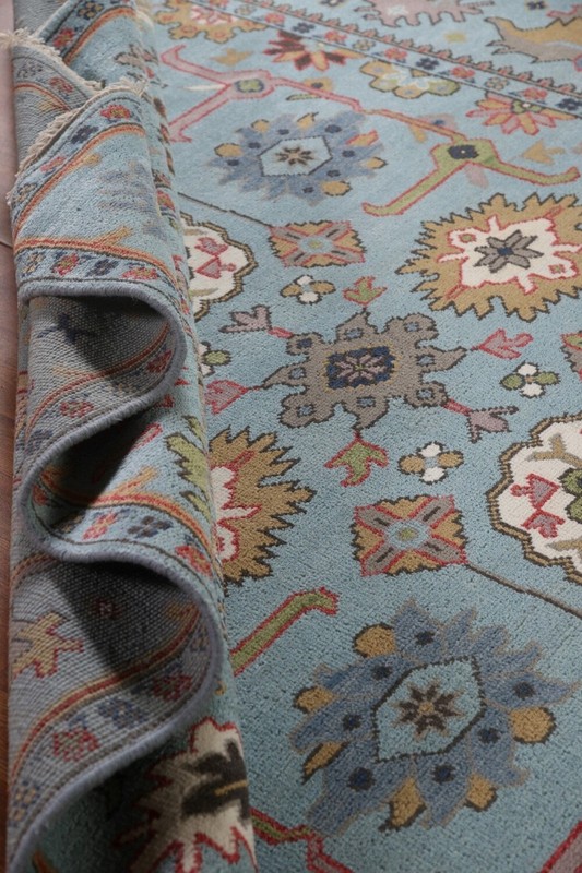 Vintage Turkish Oushak Rug, Beige 9X12 ft, Handmade Wool, Bohemian Anatolian gallery