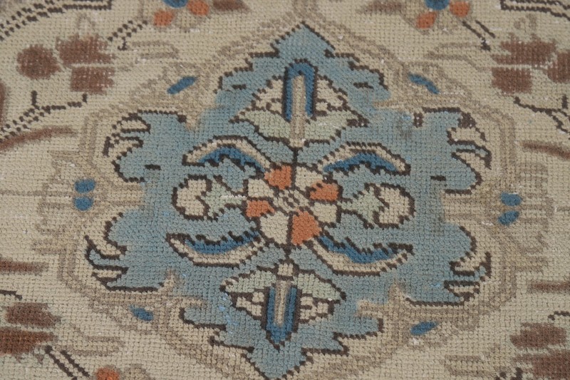 Blue Room Size Area Rug 9x13 Over-Dyed Wool Handmade Floral Classic Carpet gallery