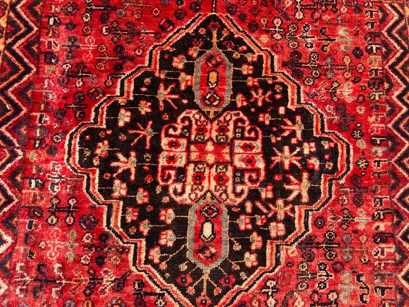 Vintage Caucasian Medallion Rug 3'8 x6'3 Red Hand Knotted Tribal Area Carpet Rug gallery