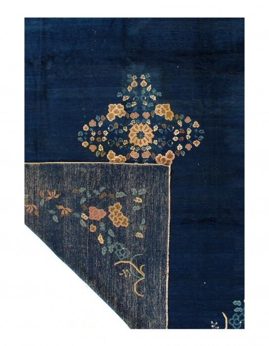 Navy Blue Antique Chinese Art Deco Rug 8'11'' X 11'6'' gallery