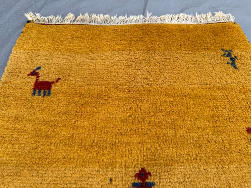 2x3 Afghan Gabbeh Rug – Hand Knotted Wool Small Tribal Minimalist Carpet gallery