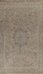 Vintage Muted Traditional Floral 6×10 Area Rug Low Pile Wool Hand-knotted Carpet