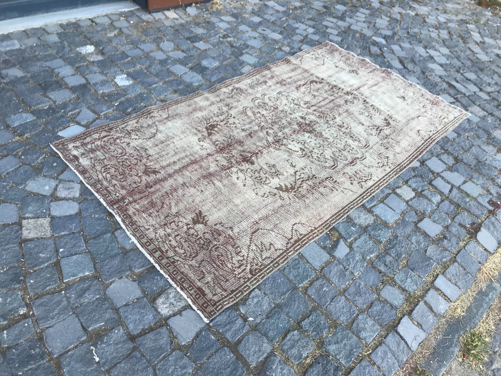 Bohemian Area Rug Handmade Wool Rug Turkish Vintage Traditional Rug 3,9 x 7,5 ft gallery