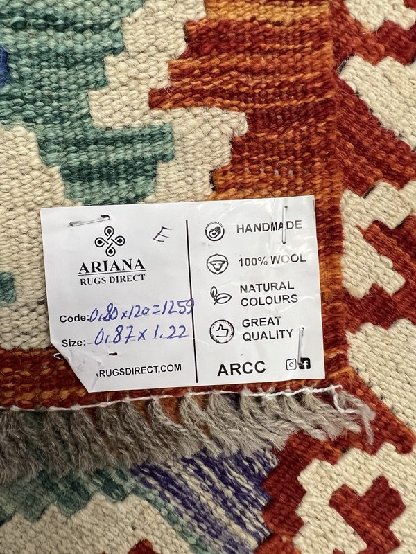 Vintage Kilim Traditional Hand Made Oriental Wool Kilim 3ft11inx2ft7i 122cmx87cm gallery
