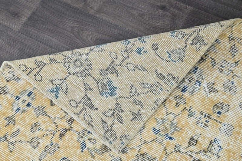 Vintage Turkish Runner Rug 2x6ft Wool Anatolian Handmade Hallway Oushak BEIGE gallery