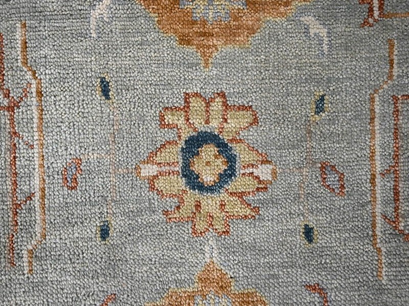 12'x17'9" Chrome Gray, Hand Knotted, Oushak Design, Oushak Rug gallery
