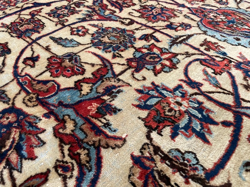 VINTAGE ISPAHAN CARPET HAND MADE EASTERN WOOL RUG BY MEYSAMI 12'1" X 8'5" gallery