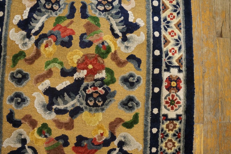 2X3 Antique Chinese Silk & Metallic Thread Area Rug 1920 gallery