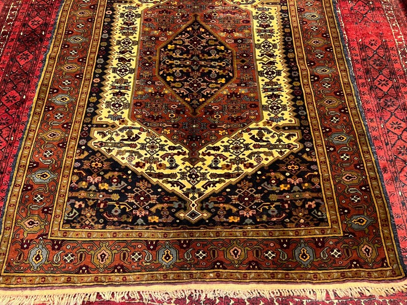 COLLECTORS’ ITEM Vintage Stunning Natural Vegi Dye Floral Pattern Malayer Rug gallery