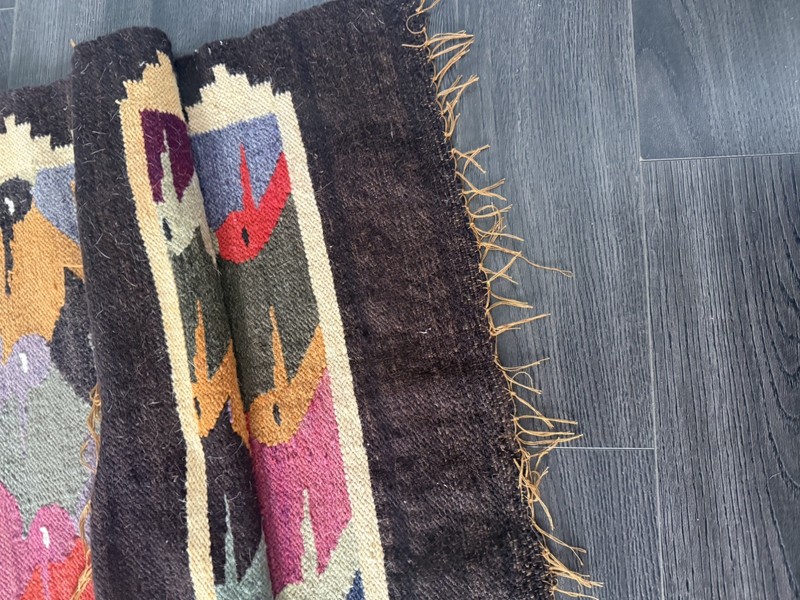 Vintage Turkish Kilim, Floor Wool Rugs, Handmade Carpet Wallhanging 22.5”x58” gallery