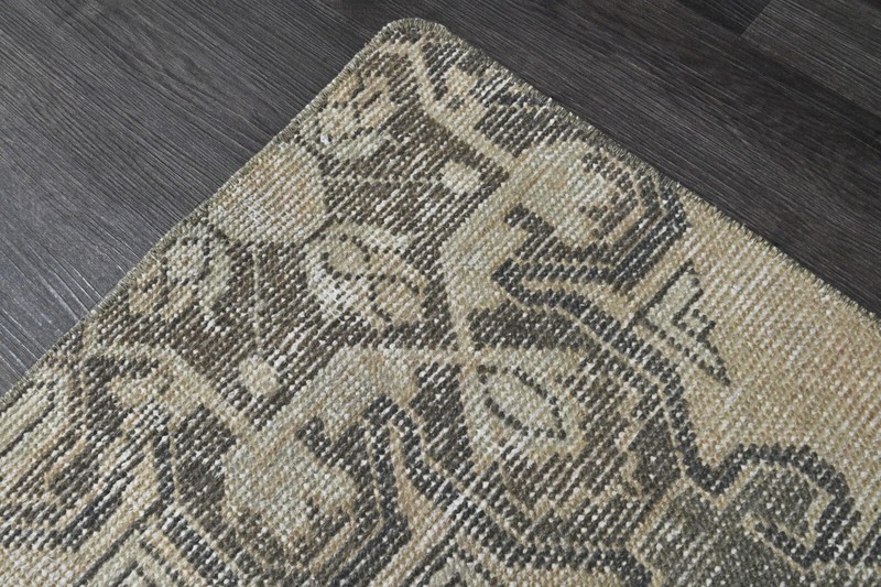 Oushak Turkish Doormat Rug 2x2 BEIGE Anatolian Handmade Vintage Small Kilim Rug gallery