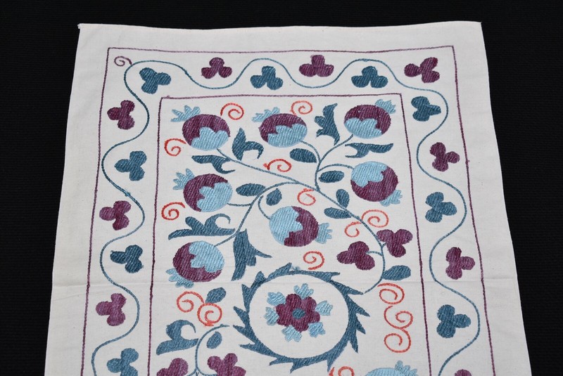 Uzbek Suzani Cover 1'7 x 2'7 ft Handmade Silk Embroidery Suzani Cover Home Decor gallery
