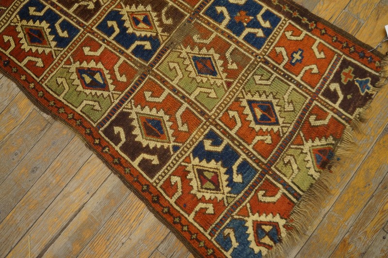 2'x2' Small Scatter Size Antique Tribal Geometric Mid 19th Century Turkish gallery