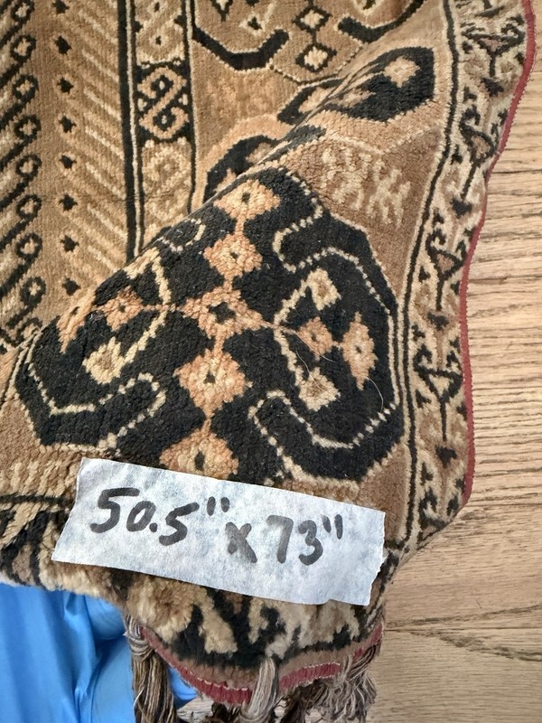 Vintage Hand Knotted Turkish Anatolian Tribal Wool Rug 50.5” x 73” Geometric gallery