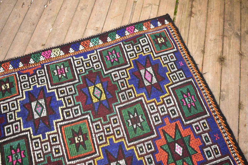 Turkish Kilim 64''x131'' Handwoven 165x335cm Adana Cicim Kilim 5x10 Vintage Rug gallery