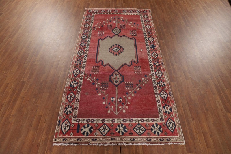 Geometric Red Living Room Rug 5x10 Hand-knotted Wool Traditional Carpet gallery