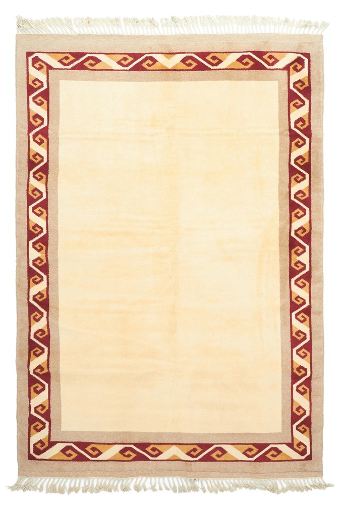 Vintage 5'1" x 7'7" Traditional Hand Knotted Vegetable Dye Wool Area Rug