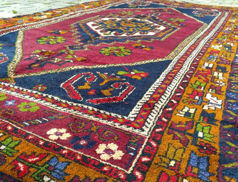 Antique 1900-1939s Wool Pile Tribal Area Rug 4' × 8' gallery