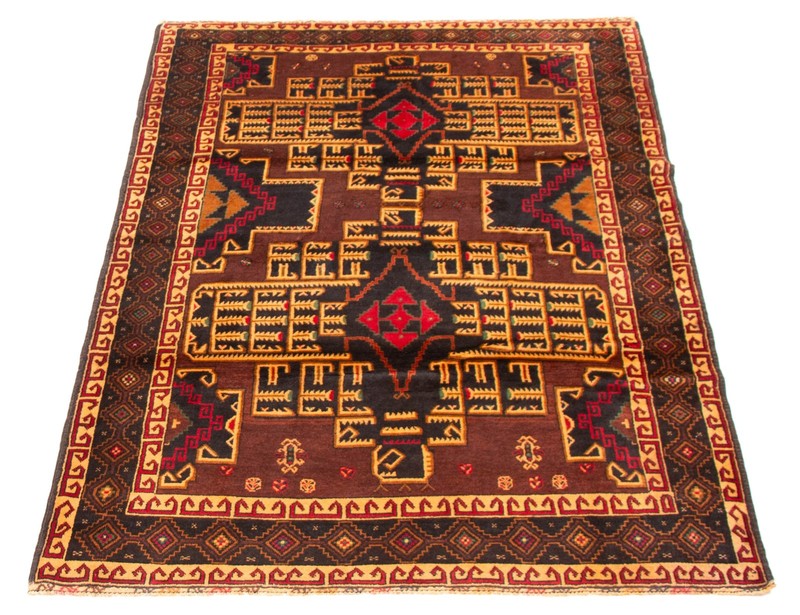 Vintage 4'1" x 6'3" Traditional Hand Knotted Vegetable Dye Wool Area Rug gallery