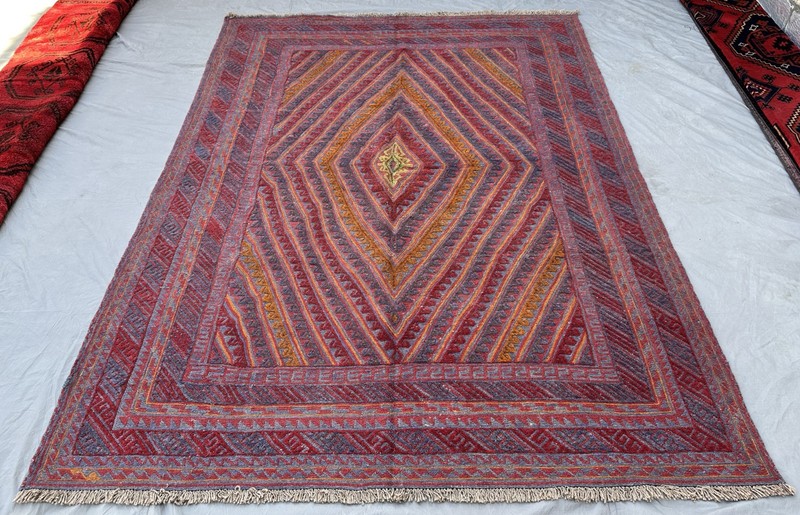 7 x 9 ft Stunning Vintage Afghan Herati Mishwani Barjasta Natural Vegetable Dye gallery