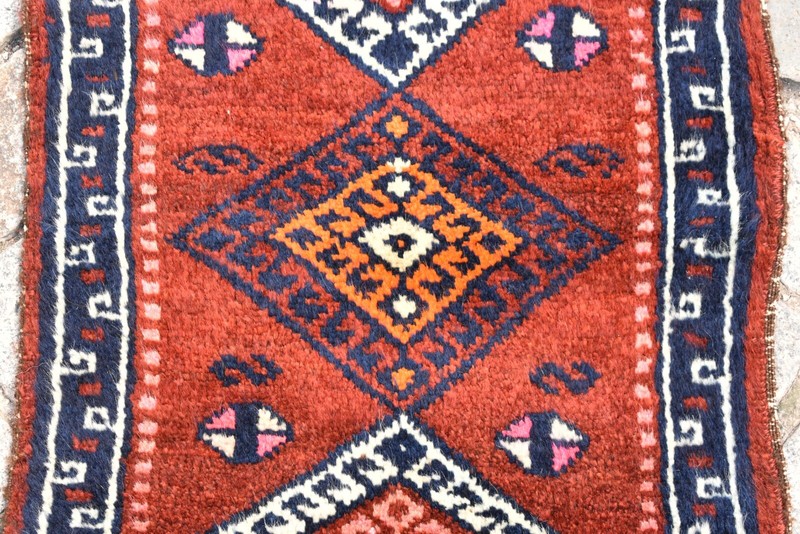 Fabulous Antique Kurdish Yastik Rug 17'' x 29'' Collector Item Anatolian Carpet gallery