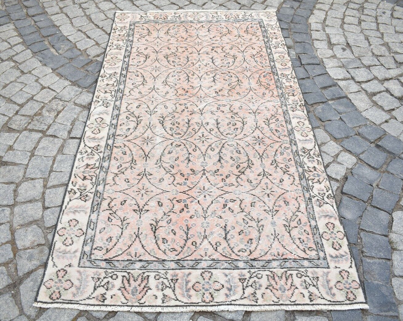 Turkish Rug 3'5'' x 6'6'' ft Vintage Turkish Rug Sweet Bohemian Oushak Area Rug gallery