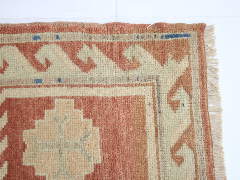 7x9 Red Orange Large Area Rug, Handmade Turkish Rug, Wool Rug, 7.3x8.7 Ft gallery