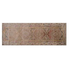 Vintage Oushak Runner 122×385 cm (4’0″ x 12’7″), Turkish Handmade Wool, 60+ Yr