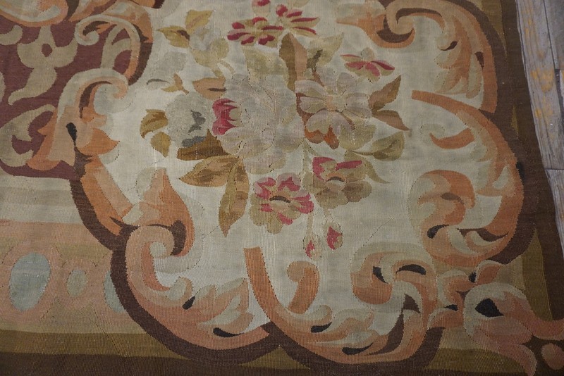 11'x14' Antique Mid 19th Century Floral Napoleon III Design Flat Woven French gallery
