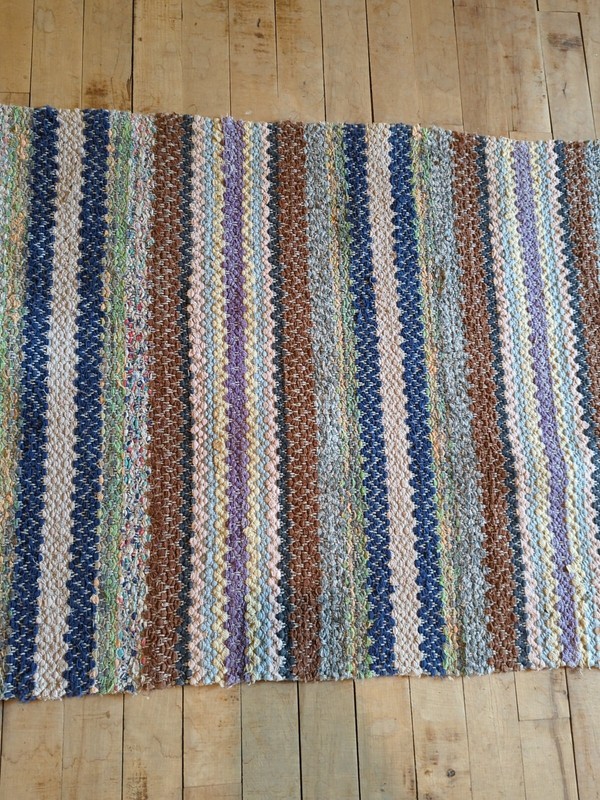 Antique Imported Swedish Hand Made Rag Rug Runner (25" x 94" ) Very Pretty gallery