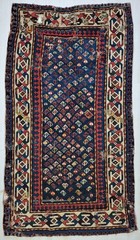 Antique Hand-Knotted Fragment Caucasian Rug 41×71” 1930s Tribal Wool Rug
