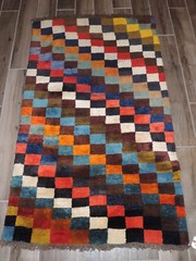 3x6ft. Handmade Geometric Afghan Chobi Wool Rug