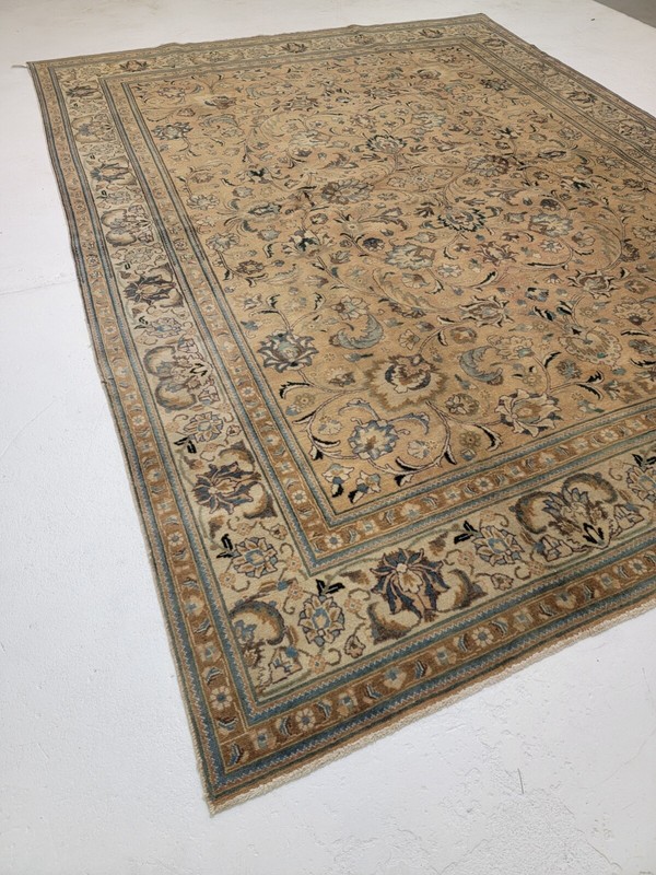 Antique Oriental Hand-Knotted Wool Area Rug Beige/Blue/Brown 9'4" x 12'7" gallery