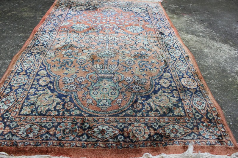 Vintage Wool Rug Floor or Wall Carpet Middle Eastern Style Interior Design gallery