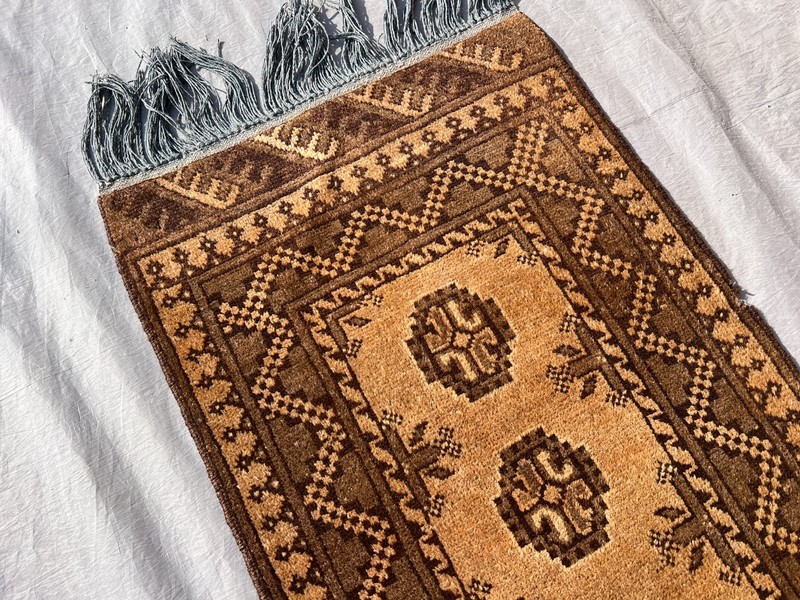 Terracotta Antique Afghan Runner Rug 2x5 Hand Knotted Turkmen Muted Wool Carpet gallery
