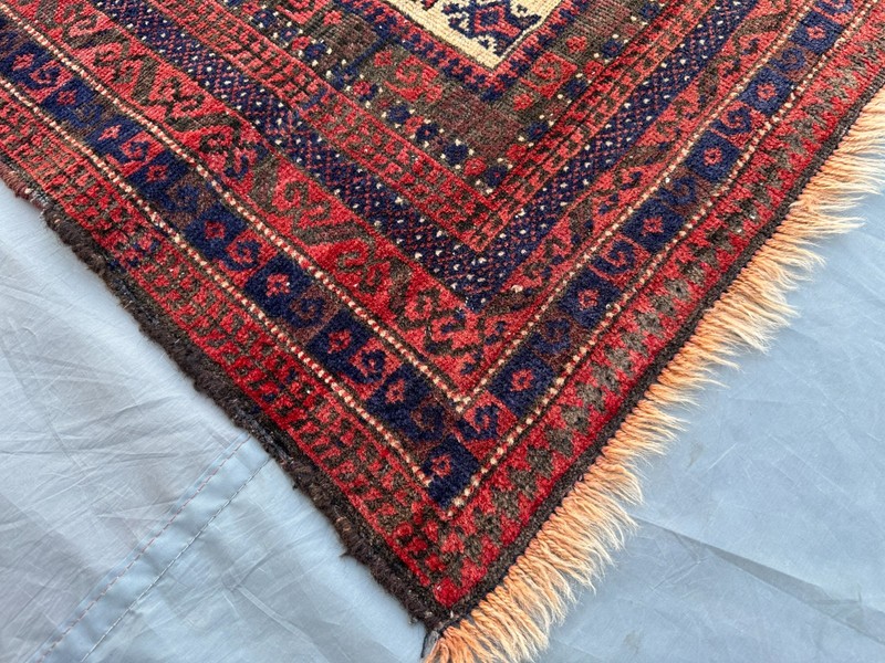 2'11" x 4'8" Antique Afghan Hand-Knotted Low Pile Prayer Rug Wool Bedroom Rug gallery