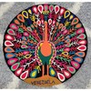 Vtg Handmade Venezuelan Peacock Rug 30" Round Bright Colors Stunning Venezuela gallery