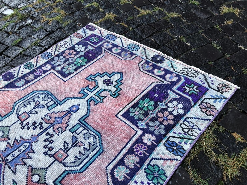 Turkish rug, Vintage rug, Handmade rug, Area rug, Wool rug, Carpet 3,1 x 6,5 ft gallery