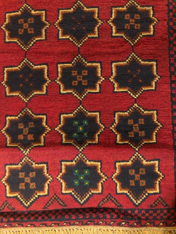 Handmade Afghan Kazakh New Tribal Accent Rug, Star Design, 100% Camel Hair, 3x4 gallery