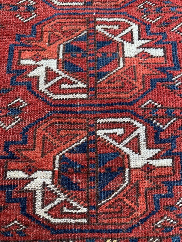 ANTIQUE TURKOMAN KIZIL AYAK CHUVAL BAG-FACE RUG 2' 11" X 4' 3" LATE 19TH C. gallery