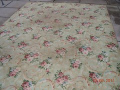 OMG RARE BIGELOW FLAPPER ERA RUG~FRENCH CHIC ROSE BOUQUETS, RIBBONS & SCROLLS!!!