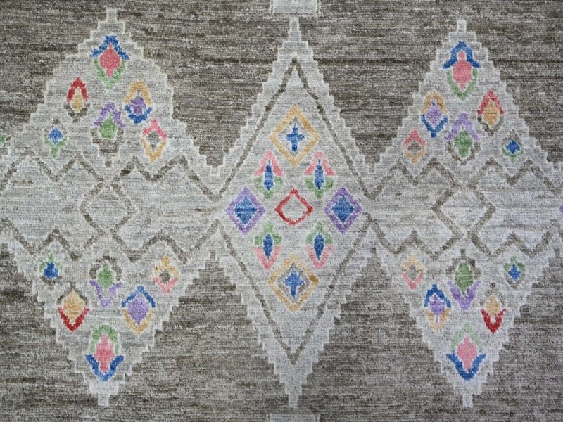 9'9"x13'6" Ash Gray, Intricate Geometric Motifs, Natural Dyes, Finer Oushak Rug gallery