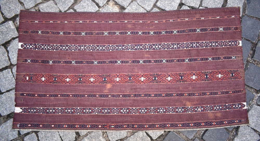 Terrific Antique Tribal Yomud Sumak Kilim Bag Face Rug Collector Item Yomud Rug