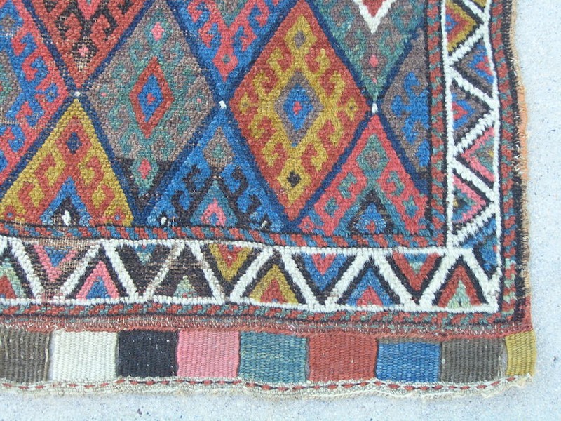 Antique 19th Century Jaff Kurd Kurdish Bag Face 25x28" Exceptional Colors Washed gallery