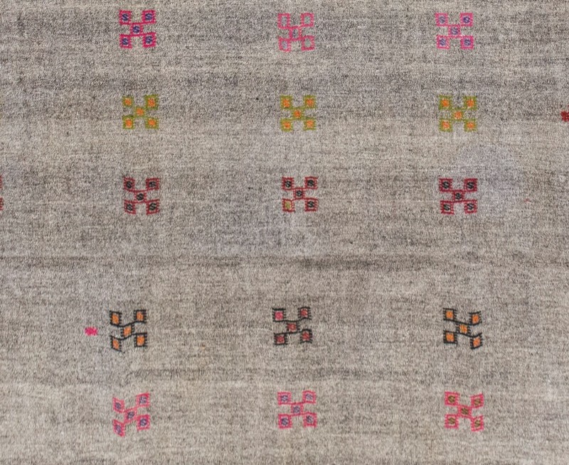 Embroidery Cicim Rug,Vintage Minimal Kilim Rug,Turkish Light Rug, 7'7 x 9.1 ft gallery