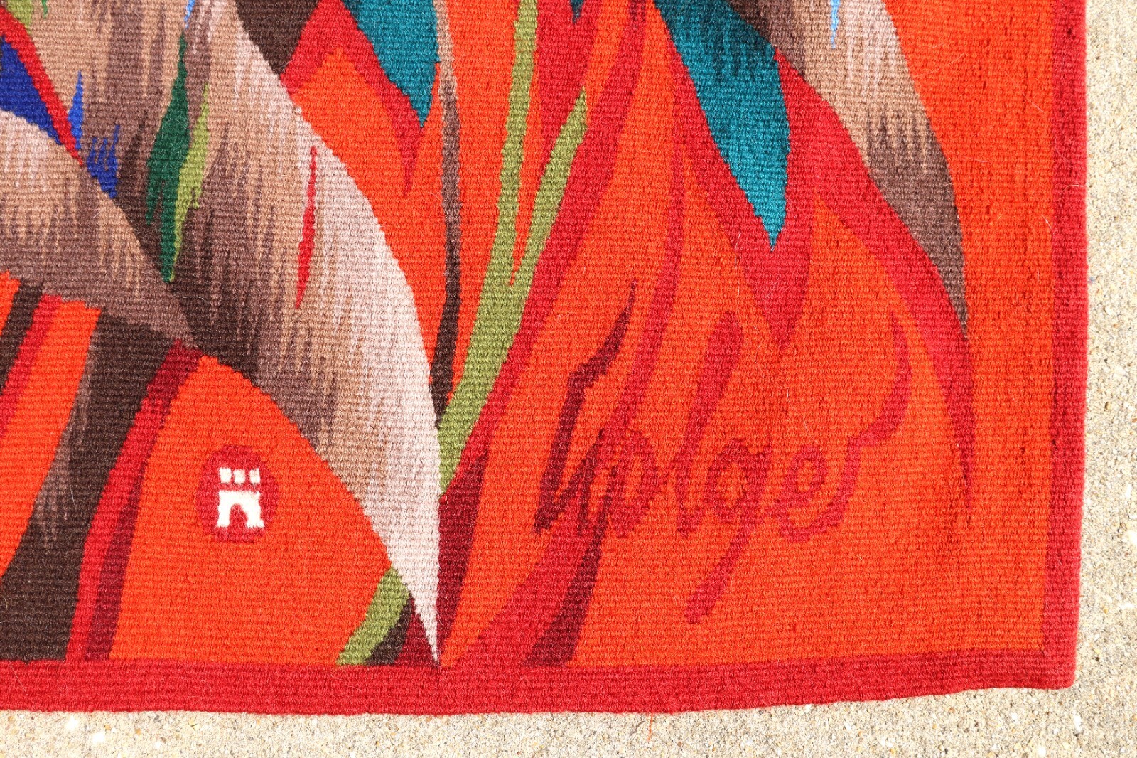 Dirk Holger 1970s MCM "Tangled Bloom" Aubusson Tapestry (Rug) 41"X56.5" Ex-Cond gallery